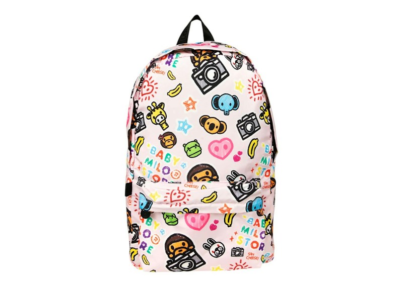 BAPE Baby Milo And Friends Large Backpack Pink