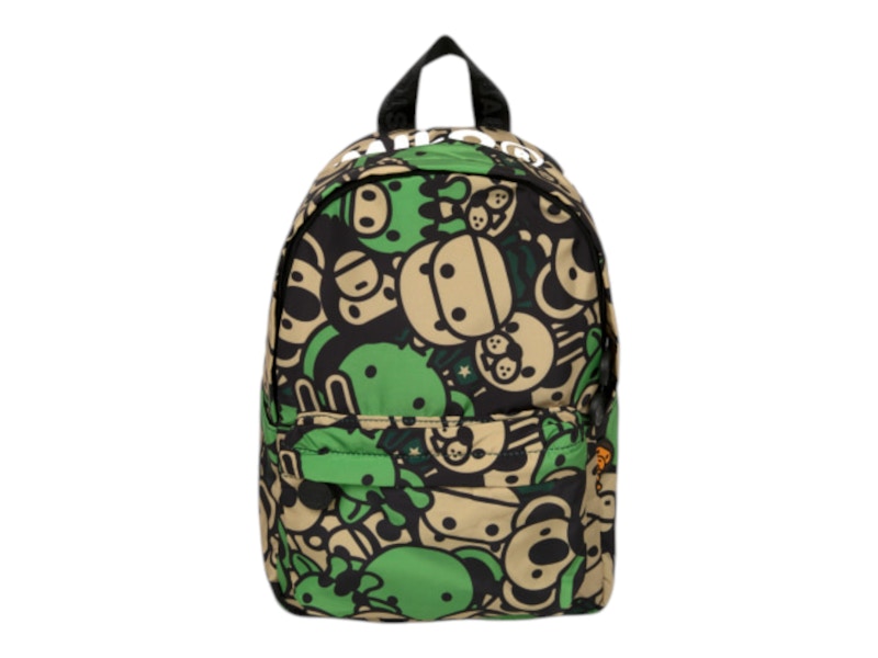 Pre-owned Bape Baby Milo And Friends Small Backpack In Army Green