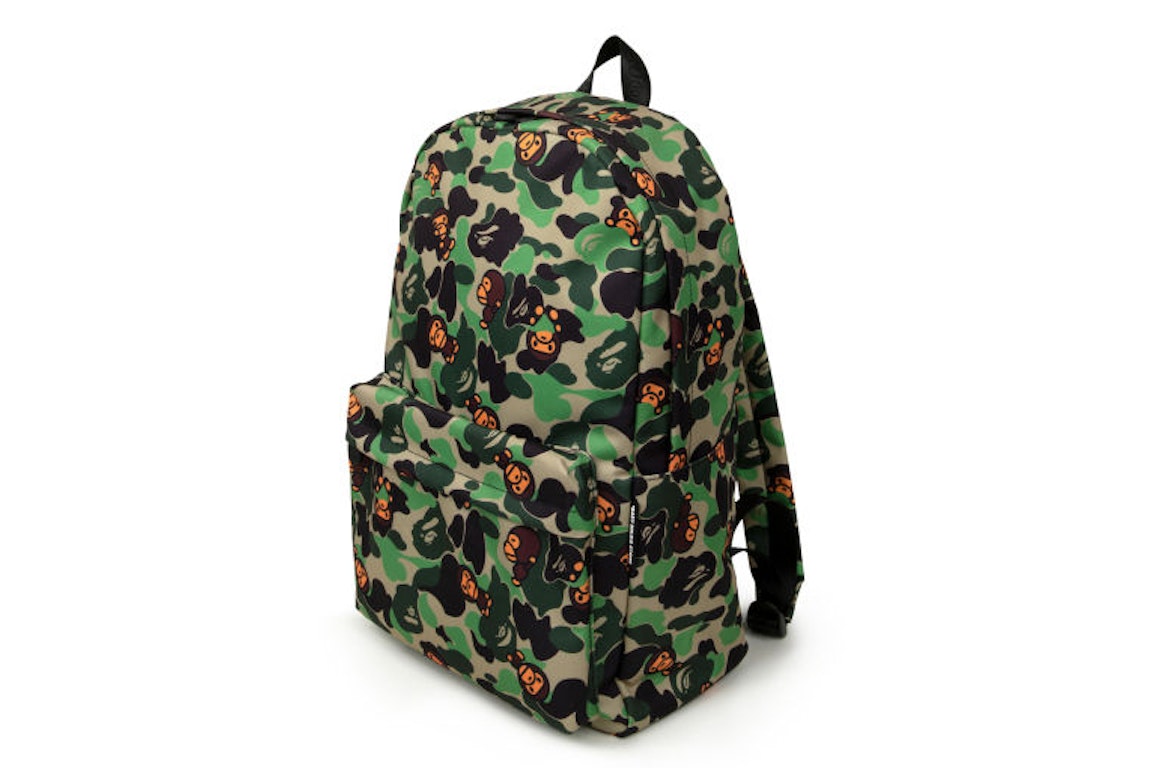 Pre-owned Bape Baby Milo Camo Backpack Green Brown