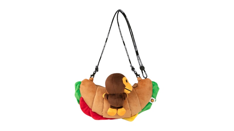 BAPE APE BABY MILO PLUSH CROSS BAG ⬛︎★ BAPE Baby Milo Croissant Plush Cross Bag Beige - US