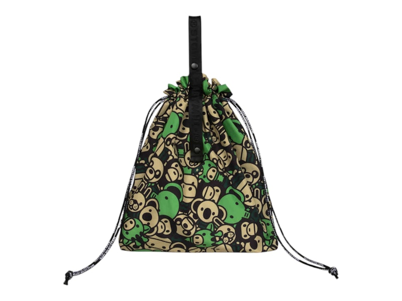 Pre-owned Bape Baby Milo & Friends Drawstring Bag In Emerald In Green