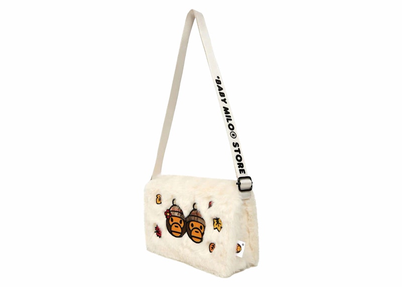 BAPE Baby Milo Fur Mini Cross Bag Ivory - FW23 - CN