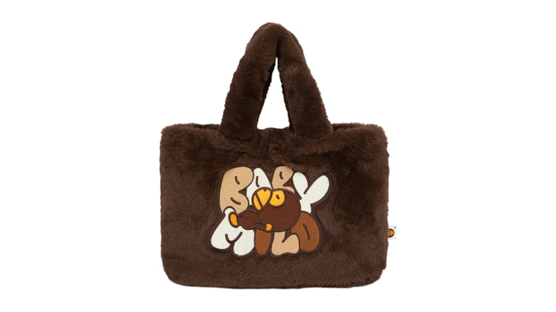BAPE Pre-owned Baby Milo Fur Small Tote Bag In Brown