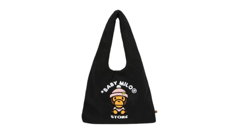 バッグ BAPE BABY MILO GRAPHIC BAG BAPE Baby Milo Graphic Fur Large Tote Bag Black - JP