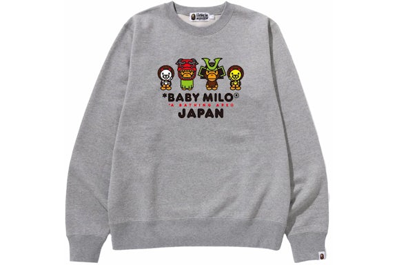 BAPE Baby Milo Japan Crewneck Gray