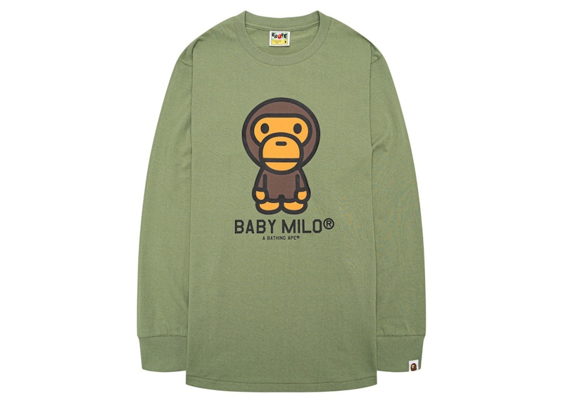 BAPE Baby Milo L/S Tee Olivedrab Men's - SS21 - US