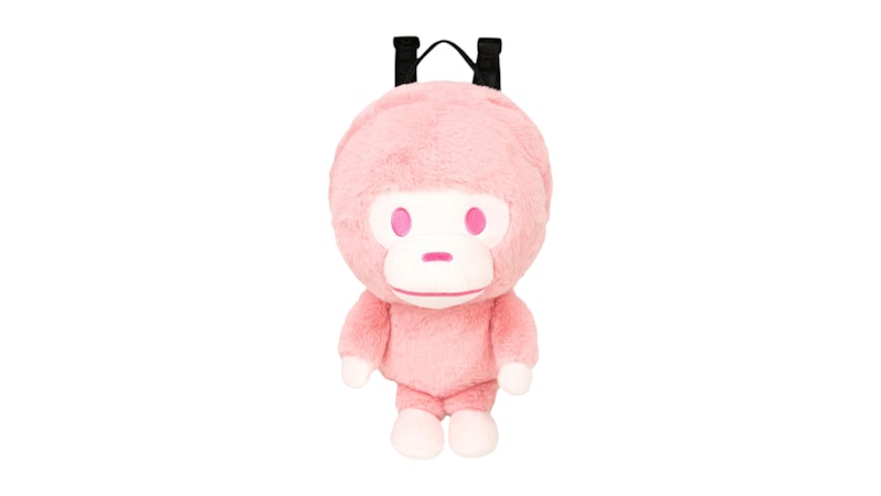Pre-owned Bape Baby Milo Large Plush Backpack In Light Pink