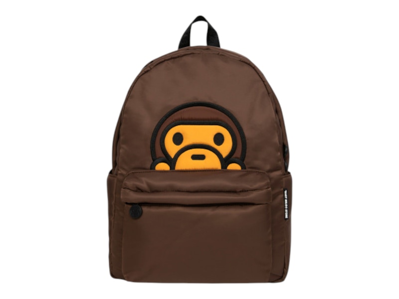 Pre-owned Bape Baby Milo Medium Backpack In Brown