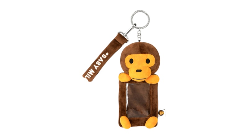 BAPE Baby Milo Plush Card Holder Keychain (SS26) in Brown