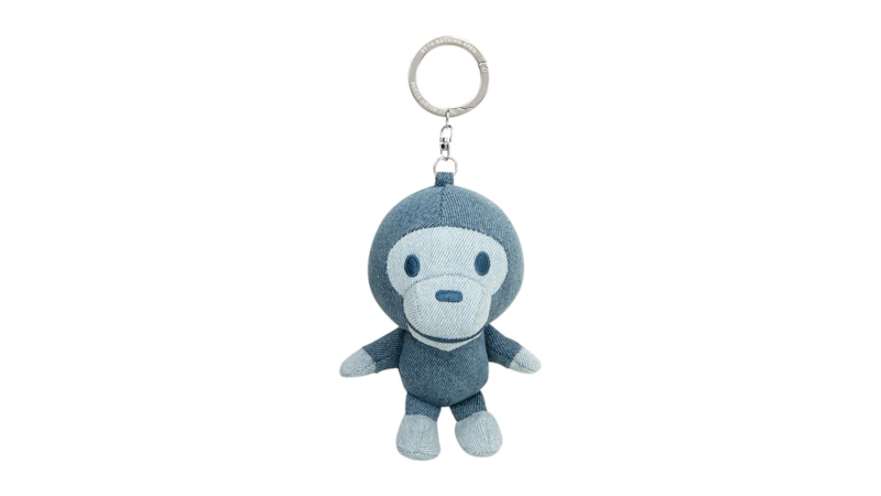 Pre-owned Bape Baby Milo Plush Keychain In Navy Blue