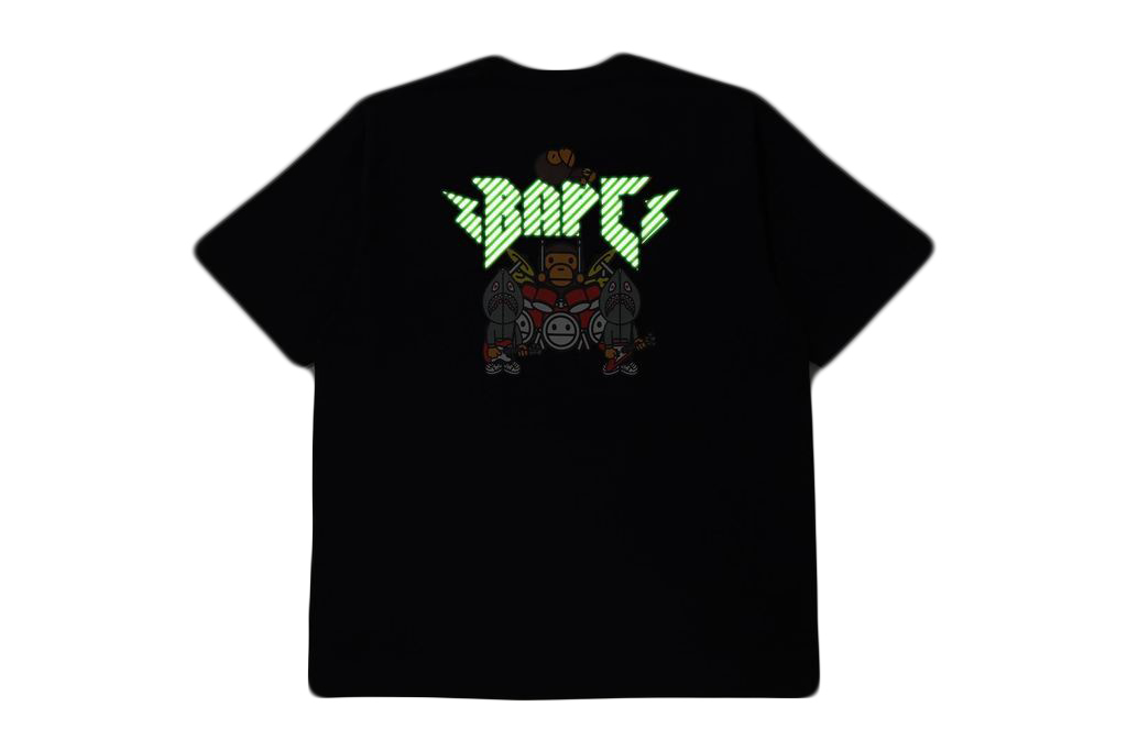 BAPE Baby Milo Rock Band Relaxed Fit Tee Black Men's - US