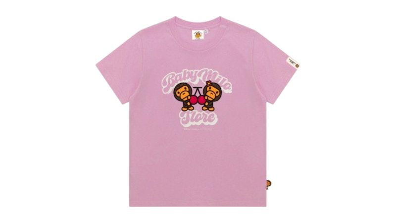 BABY MILOラガーシャツ M ピンクと黒のストライプ BAPE Baby Milo Slim Fit T-shirt Pink - SS26 - JP