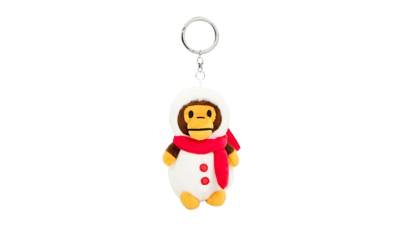 Pre-owned Bape Women's  Baby Milo Snowman Plush Keychain In White
