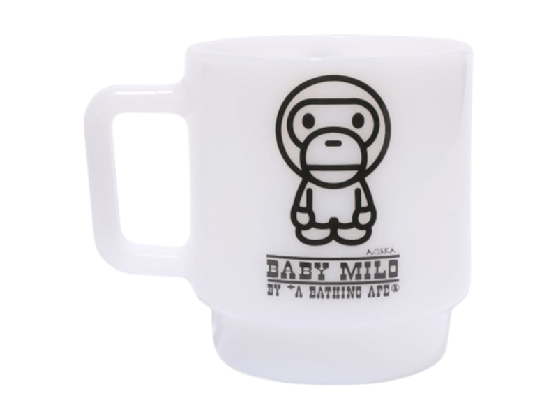 Pre-owned Bape Baby Milo Stacking Milk Glass In White