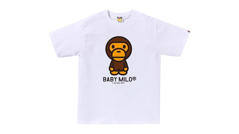 Pre-owned Bape Men's Baby Milo Tee Shirt (ss25) In White