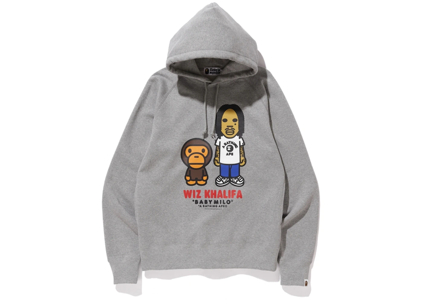BAPE Baby Milo x Wiz Khalifa Pullover Hoodie Grey Men's FW19 US
