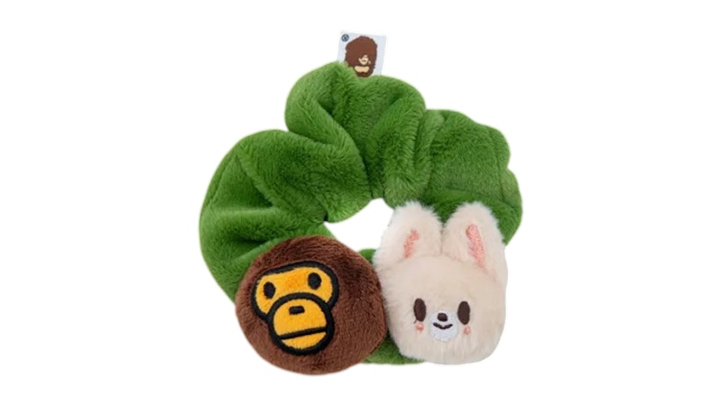 Pre-owned Bape Women's  Baby Milo X Stray Kids Scrunchie In Headband In Green