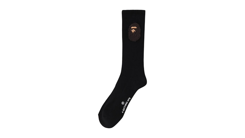 Pre-owned Bape Men's Balloon Yarn Ape Head Socks Socks In Black