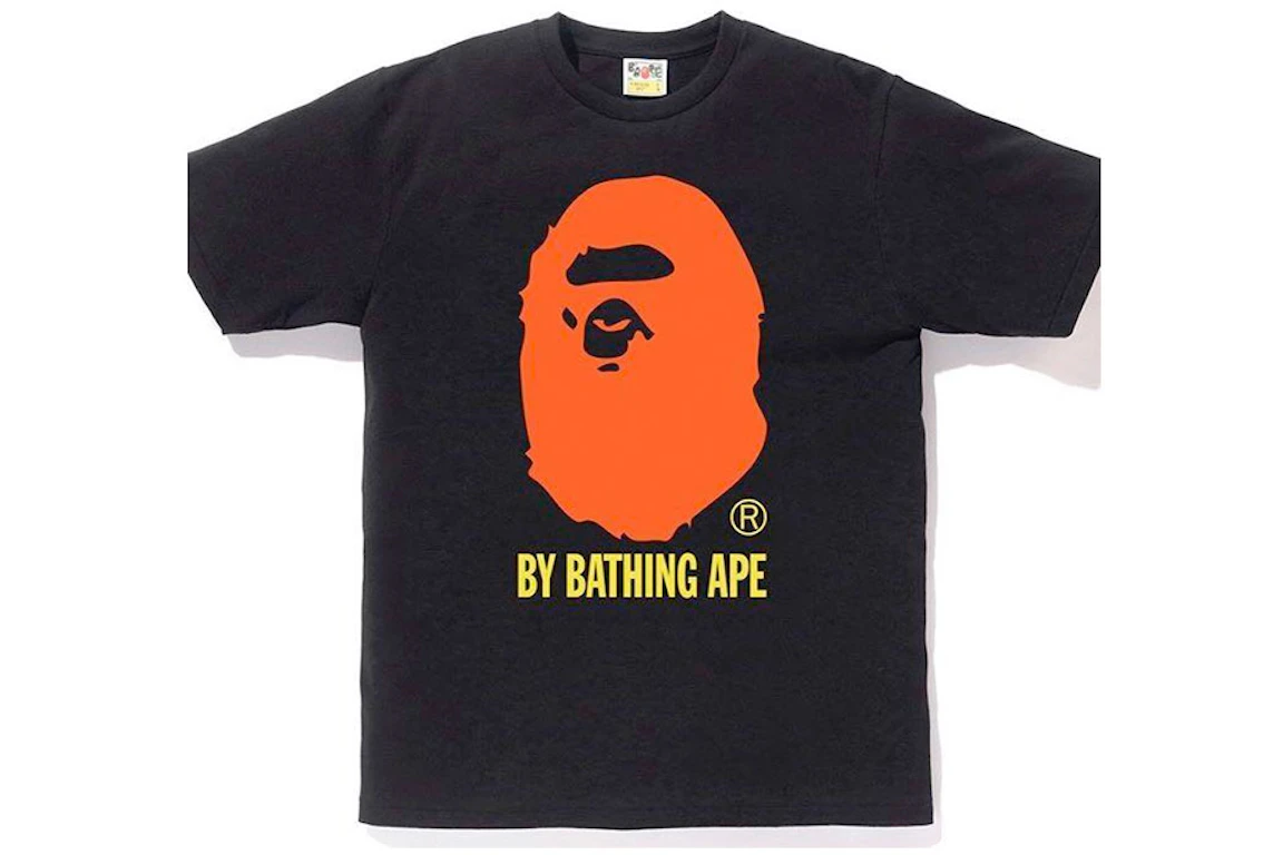 BAPE Bape Ape Head Colors Orange Tee Black