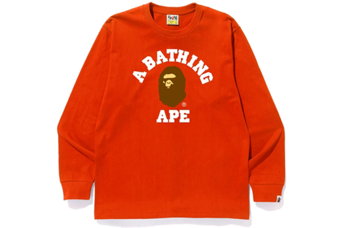 BAPE Bape College L/S Tee Red