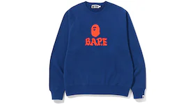BAPE Bape Front Logo Relaxed Fit Crewneck Blue