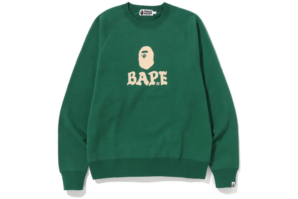 BAPE Bape Front Logo Relaxed Fit Crewneck Green