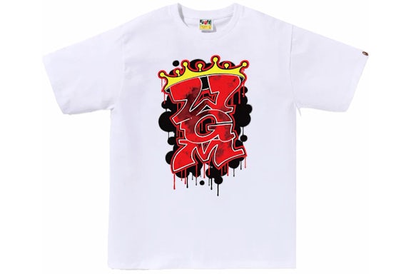 BAPE BAPE Graffiti WGM Camiseta Blanco