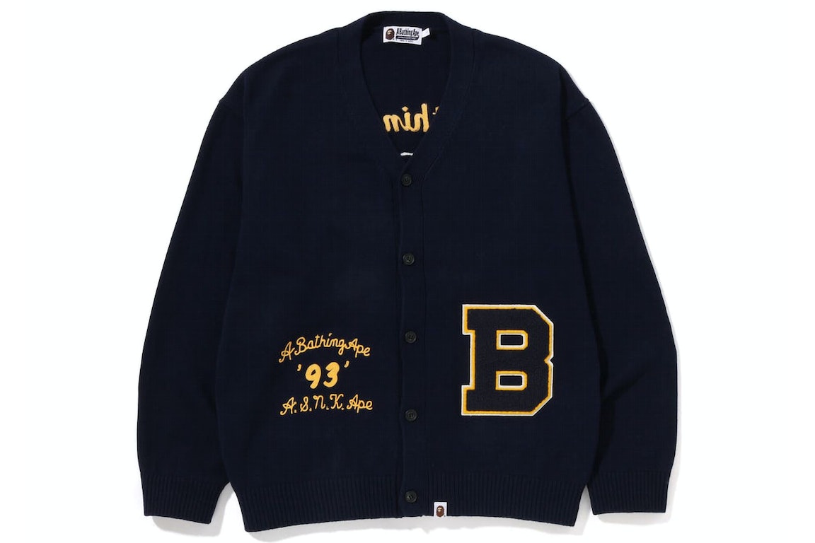 Pre-owned Bape Knit Cardigan (ss23) Navy
