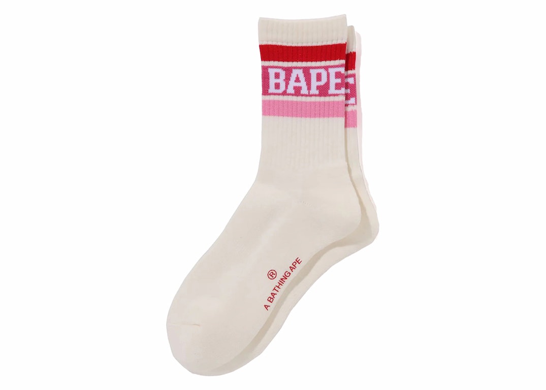Pre-owned Bape Line Socks (ss24) Pink
