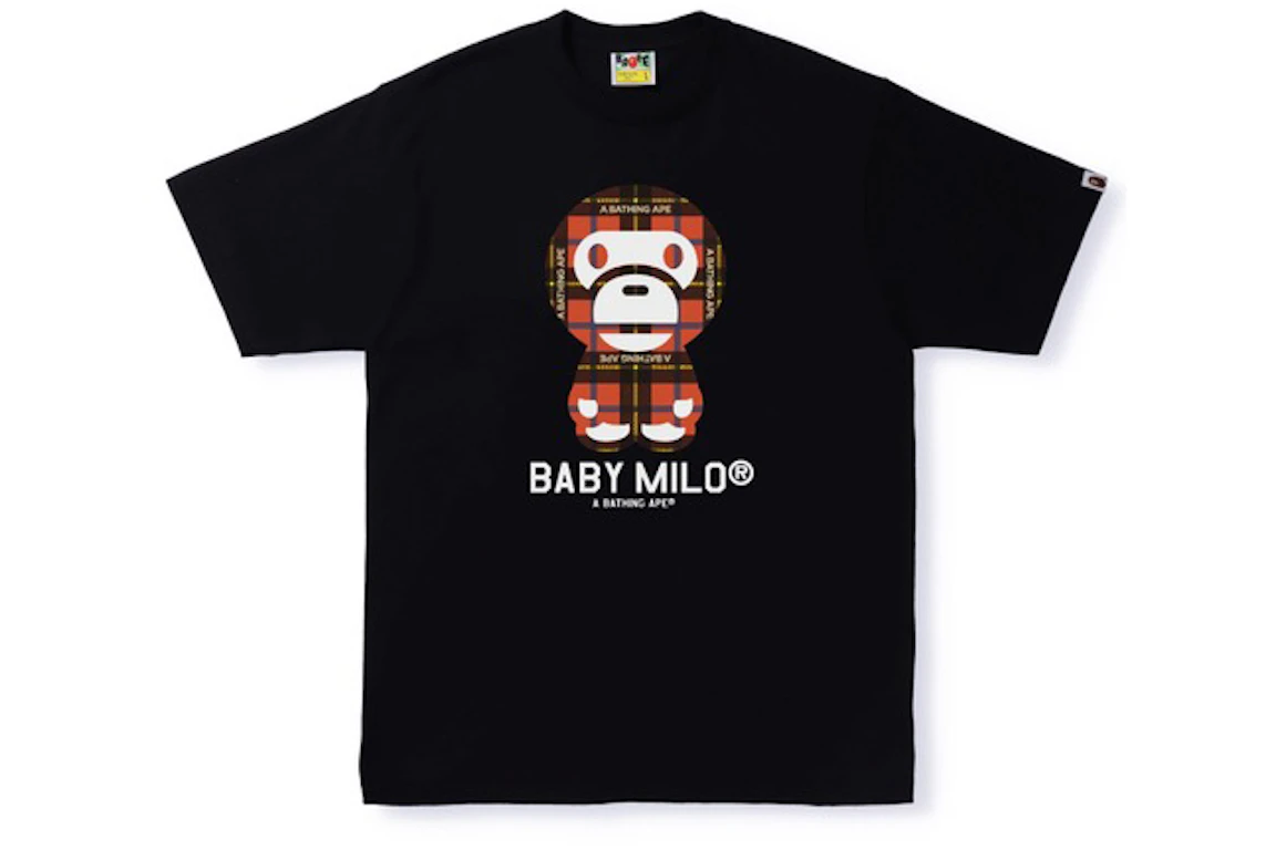 BAPE Bape Logo Check Baby Milo Tee Black/Red