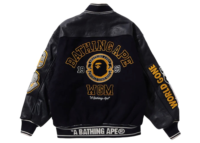 BAPE Bape Patch Varsity Jacket Navy メンズ - FW23 - JP