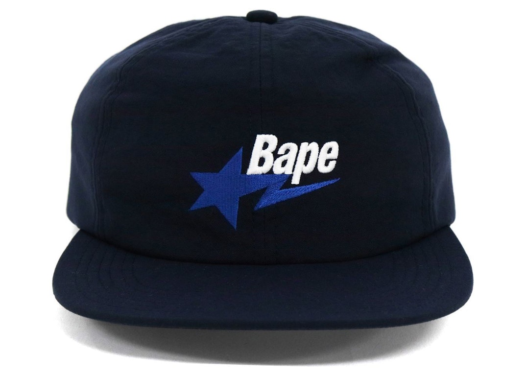 Pre-owned Bape Sta Logo Nylon Cap Navy