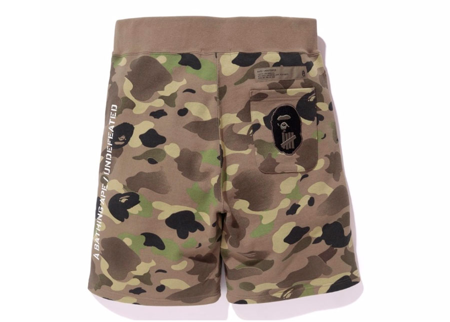 BAPE Bape X Undefeated Camo Shark Sweat Shorts Green Men's - US