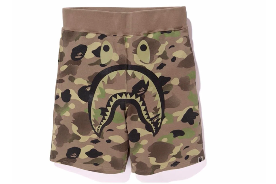 BAPE Bape X Undefeated Camo Shark Sweat Shorts Green - US