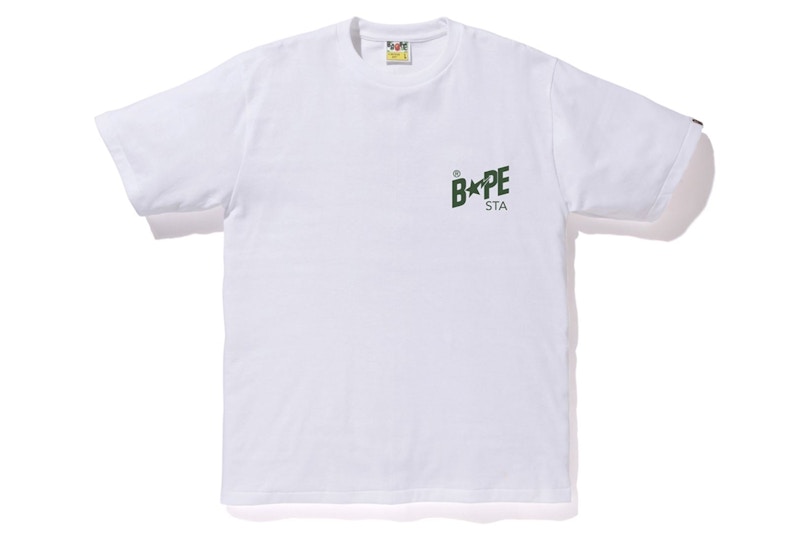 white and green bape shirt