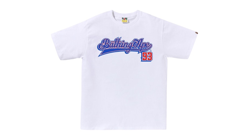 Camiseta con el logotipo de béisbol BAPE Blanco/Azul