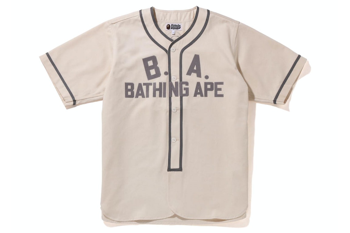 Pre-owned Bape Baseball Shirt (2022) Ivory