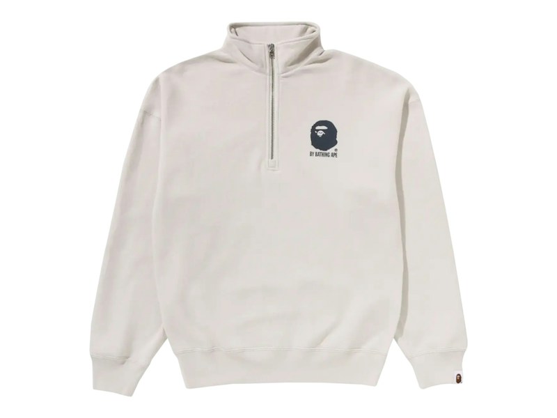 BAPE Bathing Ape Half Zip Sweatshirt Tan
