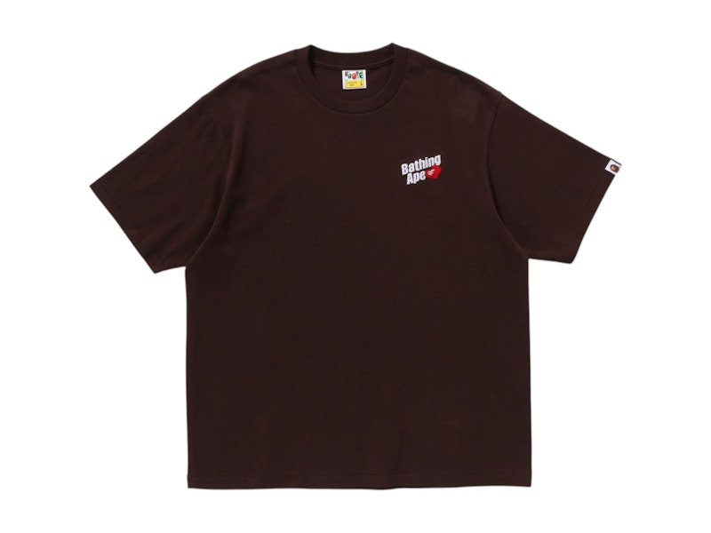 BAPE Bathing Ape Logo Relaxed Fit Tee Brown