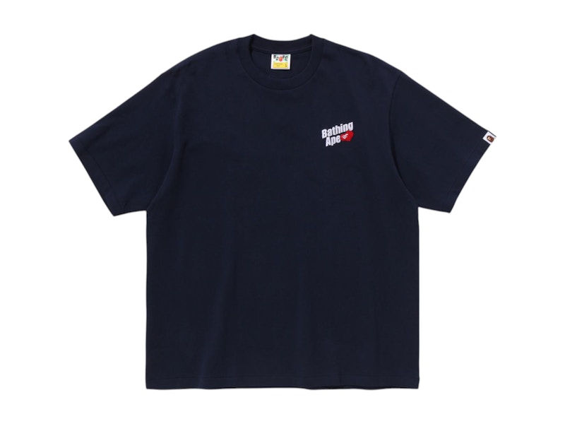 BAPE Bathing Ape Logo Relaxed Fit Tee Navy