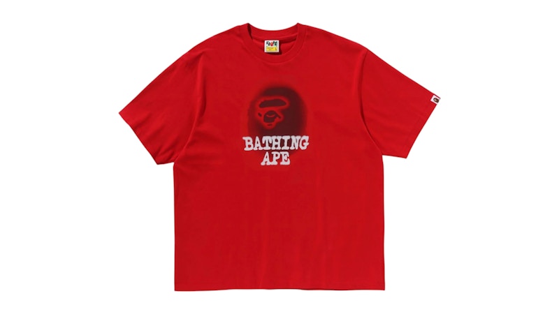 BAPE Bathing Ape Logo Relaxed Fit Tee Red