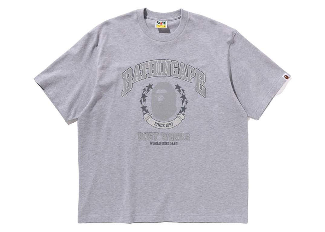 Pre-owned Bape Bathing Ape Relaxed Fit Tee Gray