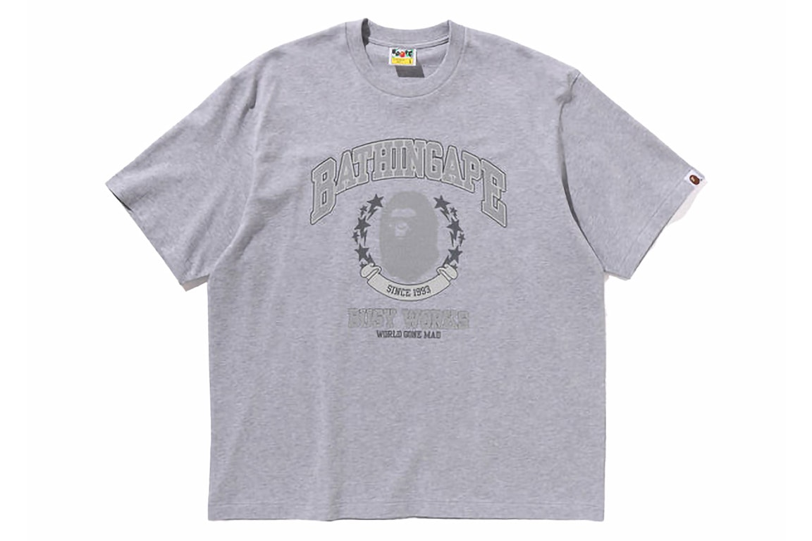 Pre-owned Bape Bathing Ape Relaxed Fit Tee Gray