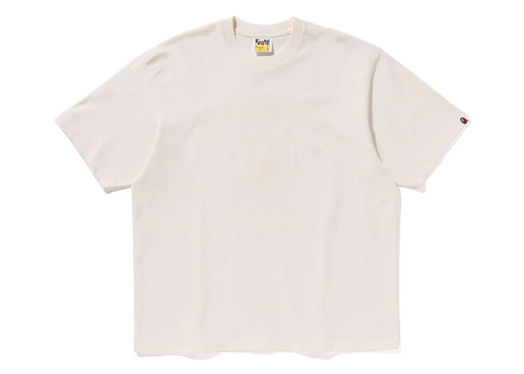 Pre-owned Bape Bathing Ape Relaxed Fit Tee Ivory