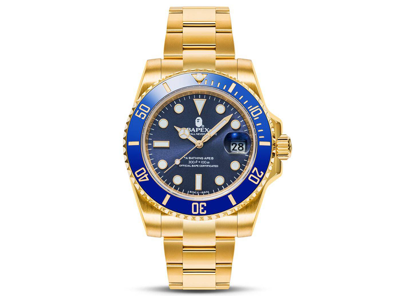 BAPE Bathing Ape Type 8 Bapex Watch Gold/Blue