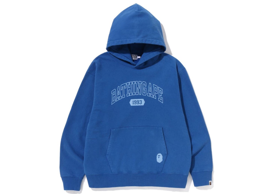 Pre-owned Bape Batihng Ape Relaxed Fit Pullover Hoodie Blue