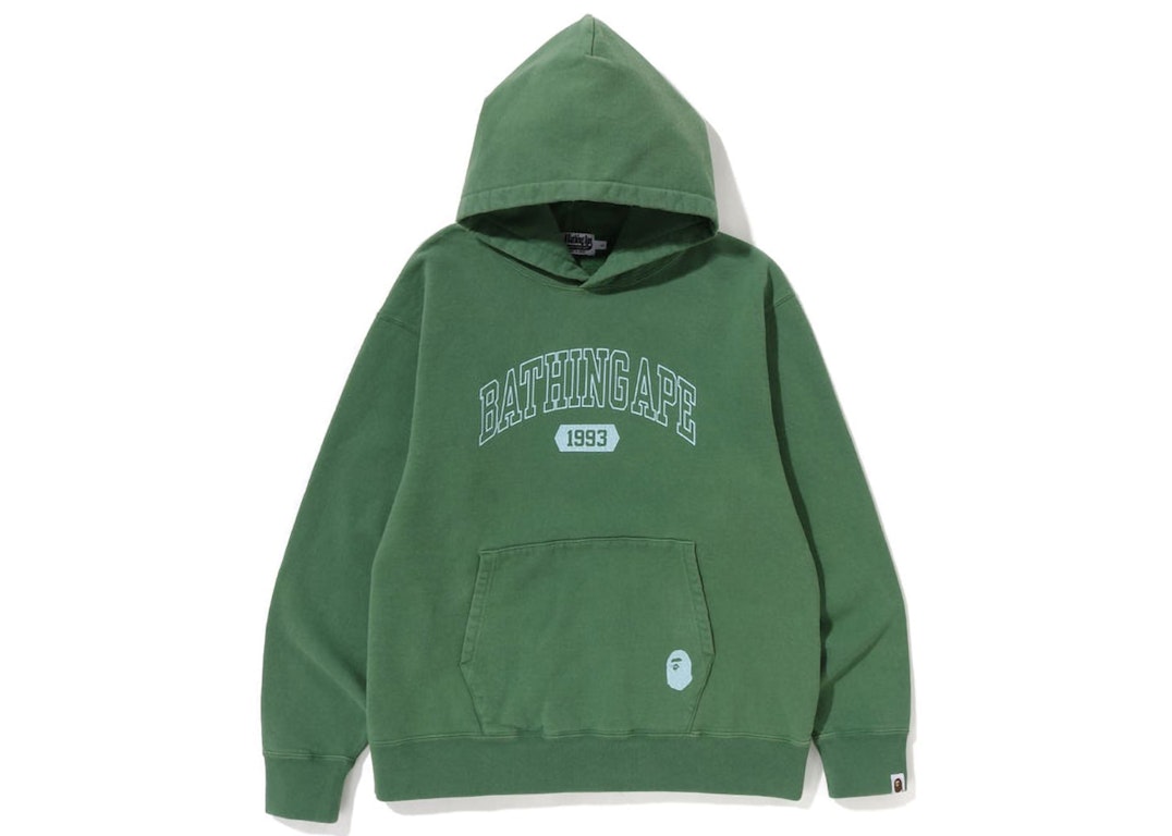 Pre-owned Bape Batihng Ape Relaxed Fit Pullover Hoodie Green