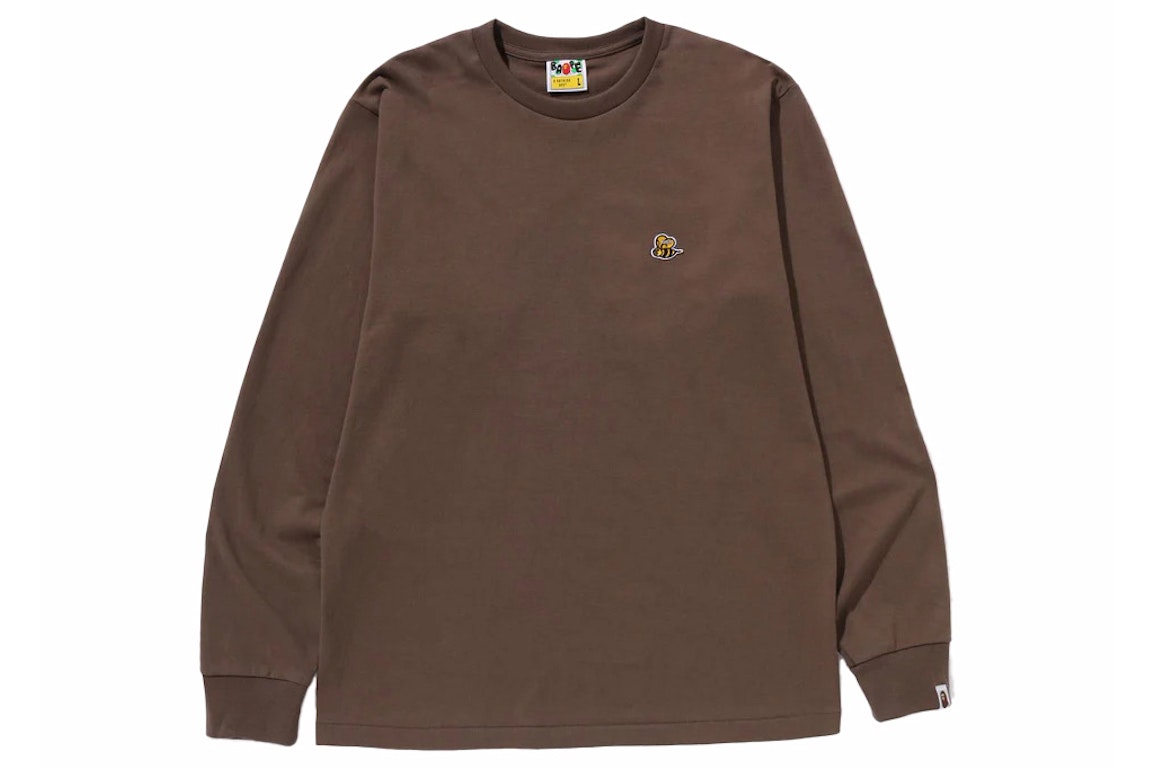 Pre-owned Bape Bee One Point L/s Tee Brown