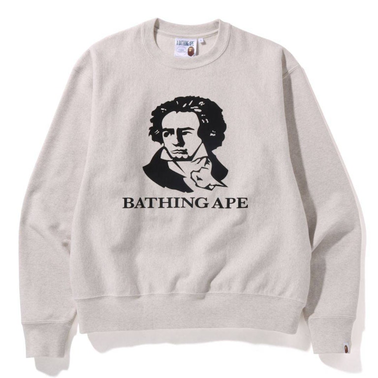 Pre-owned Bape Beethoven Relaxed Fit Crewneck Sweatshirt Grey