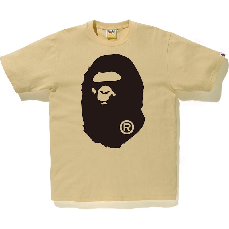 BAPE Bicolor Big Ape Head Tee Beige Men's - FW22 - US